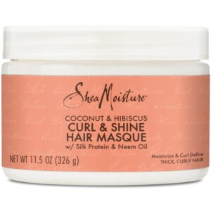 SHEA MOISTURE Hibiscus Shine Hair Mask (12 Oz), Orange, Coconut, 340 g