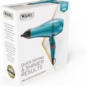 WAHL Pro Keratin Dryer – Cool Teal, Keratin Infused Tourmaline Coated Grille, Ionic Function