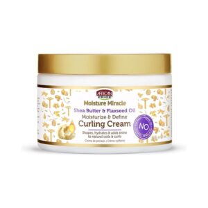 African Pride Moisture Miracle Shea Butter & Flaxseed Oil Moisturize & Define Curling Cream 12 oz