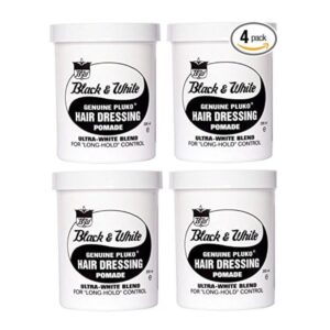 Black & White Genuine Pluko Hair Dressing Pomade 200ml x4