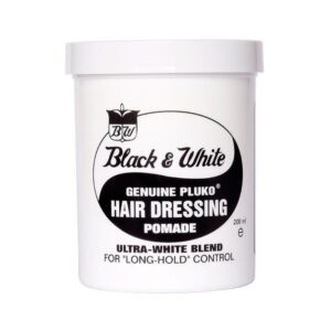 Black and White Pluko Hair Dressing Pomade 200g