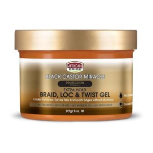 African Pride Black Castor Miracle Braid Lock Twist Gel 8 oz