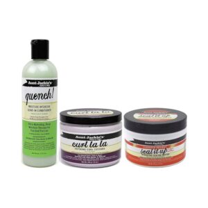 Aunt Jackies Curls & Coils TRIO BUNDLE - Quench Leave In Conditioner 355 ml, Curl La La Defining Custard 426g, Seal It Up Hydrating Sealing Butter 213g