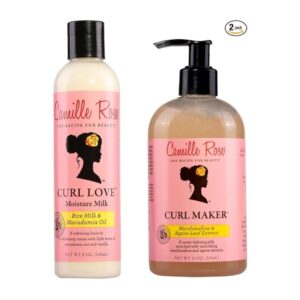 Camille Rose Moisture Milk Leave-In Hair Conditioner 240 ml and Curl Maker Jelly 355 ml Bundle