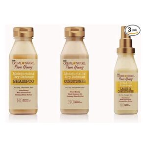 Creme of Nature Moisturizing Dry Defence Pure Honey Hair Care Set of 3 - Shampoo + Conditioner + Leave-in Detangler